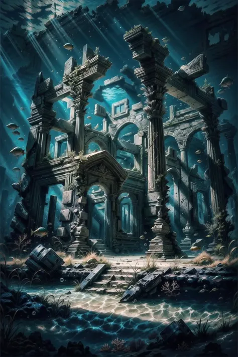 <lora:UnderSea:1> UnSea, underwater, ruins, magical lighting, best quality, masterpiece, <lora:more_details:0.65>
