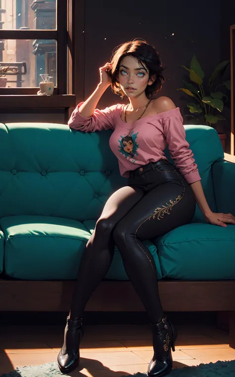 futuristic, perfect nails, realistic reflection, realistic caustics, (RAW photo:1.2), (photorealistic:1.4), (masterpiece:1.3), (intricate details:1.2), delicate, (head_scale:0.8, chin is up), beautiful detailed, (detailed eyes), (detailed facial features), tall female, narrow waist, skin tight, (best quality:1.4), (ultra highres:1.2), cinema light, ((teen, video games, laying on sofa, couch, indoor, casual)), particles, severe wind, (full body), (extreme detailed illustration), (long eyelashes, best quality, ultra highres, depth of field, caustics, Broad lighting, natural shading, 85mm, f/1.4, ISO 200, 1/160s:0.75)