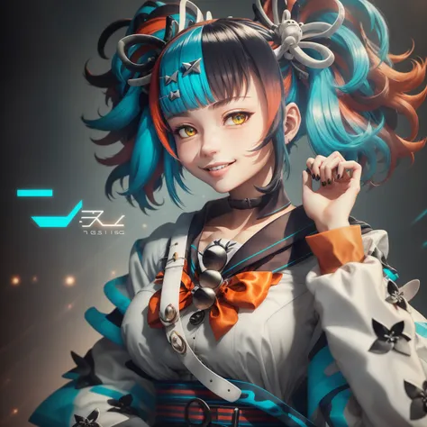 (TechnoBug:0.5) masterpiece, best quality, CG, wallpaper, HDR, high quality, high-definition, extremely detailed, sei, vibrant colors, colorful, sailor collar, smile, looking at viewer, cowboy shot, hands behind back, <lora:Sei Shounagon:1> <lyco:djzJohnsonDesuZenkaiV15-lyco:0.5>