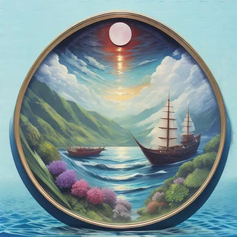 Ship, big ship, <lora:ship-HXZ:0.7>flower field,sky-clearing blue,blue ashes,