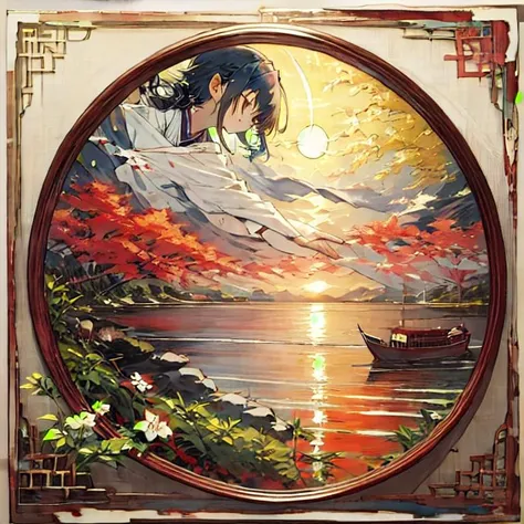 Ship,small ship <lora:ship-HXZ:0.6>crystal,((alphonse mucha)),Dalle de verre,