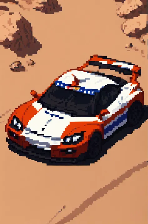score_9, score_8_up, score_7_up, rally car, desert, isometric, farbove, top view