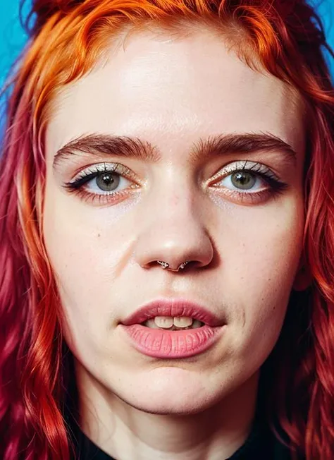 emma myers face, long tongue out