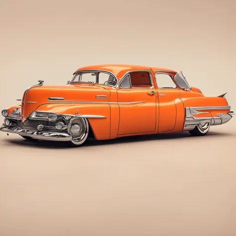 a retro futuristic orange car
