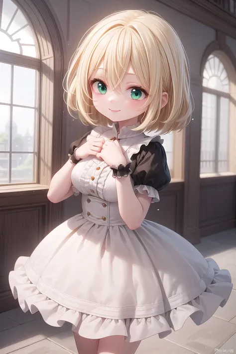 insanely detailed, absurdres, ultra-highres, ultra-detailed, best quality,
1girl, solo, nice hands, perfect hands,
BREAK
princess, princess dress with many frills, teara on hair,
happy smile, laugh, closed mouth,
standing, cute pose,
45 angle, cowboy shot,
BREAK
slender, kawaii, perfect symmetrical face, ultra cute girl, ultra cute face, ultra detailed eyes, ultra detailed hair, ultra cute, ultra beautiful,
BREAK
(fantasy world, in castle), depth of field,
medium large breasts,
BREAK
blonde hair, medium hair, messy hair, green eyes, hair between eyes