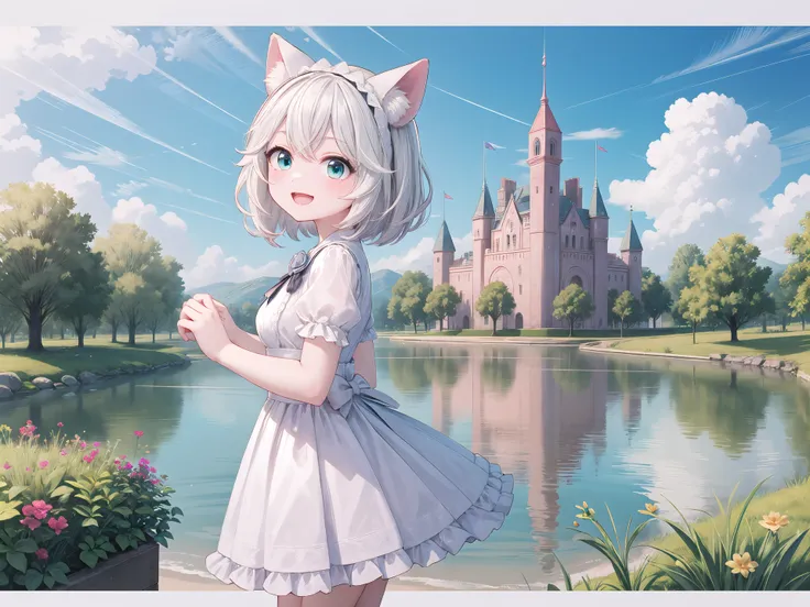 insanely detailed, absurdres, ultra-highres, ultra-detailed, best quality,
1girl, solo, nice hands, perfect hands,
BREAK
(wearing princess dress), teara,
happy smile, laugh, open mouth,
standing,
from side, cowboy shot, looking at viewer, (holding bar:-1.5), (hip:-1.5)
BREAK
slender, kawaii, perfect symmetrical face, ultra cute girl, ultra cute face, ultra detailed eyes, ultra detailed hair, ultra cute, ultra beautiful,
BREAK
fantasy world, (castle in background, lake:1.3), (very wide, panorama view, sense of depth, magnificent view:1.3)
BREAK
princess girl, pink hair, green eyes, medium breasts