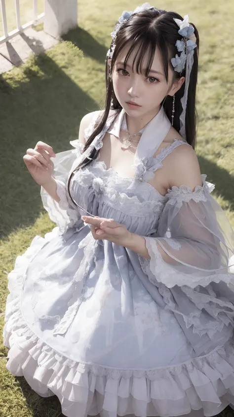best quality, ultra high res, (photorealistic:1.4), masterpiece, highres, original, extremely detailed wallpaper,
lawn, sky,
1girl, solo, ngmd \(manaka nemu\), cyan dress,
grabbing, <lora:è´é¢neg4all_bdsqlsz:0.8>,