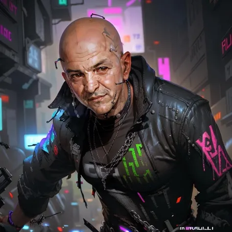 t3lly <lora:t3lly_v2:1> (reimagined in a cyberpunk universe), (cyberpunk style), (cyberpunk), (augmentation), (cybernetics), glowing neon lights, cinematic scene, hero view, action pose, beautiful 8k, detailed background, masterpiece, vivid, detailed skin texture, subsurface scattering, <lora:wuxia2:0.7> wuxia, holding weapon, dynamic pose, dynamic angle, perspective, foreshortening, vortex, depth of field