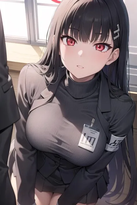 Cleavage、Hide your nipples、Hide your chest、A woman with her arms folded、Angry