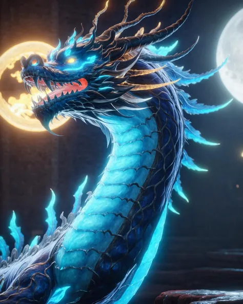 niohxlguardiansprt,azurite chinese dragon,serious look,no jokes,gigantic,epic,cinematic,128k uhd, <lora:niohxlguardiansprt:1>,raw photo,masterpiece,awardwinning,trending on artstation,intricate details,official art,wallpaper art,maybe album cover?,whatever make this image aesthetic and good looking...........