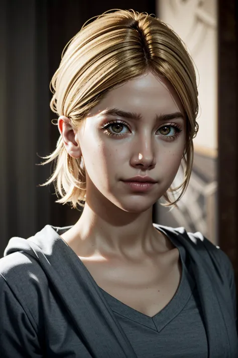 ((ultra detailed, masterpiece, best quality))
<lora:DarkPicturesRachel:0.8>
DarkPicturesRachel, 1girl, solo, blonde hair, portrait