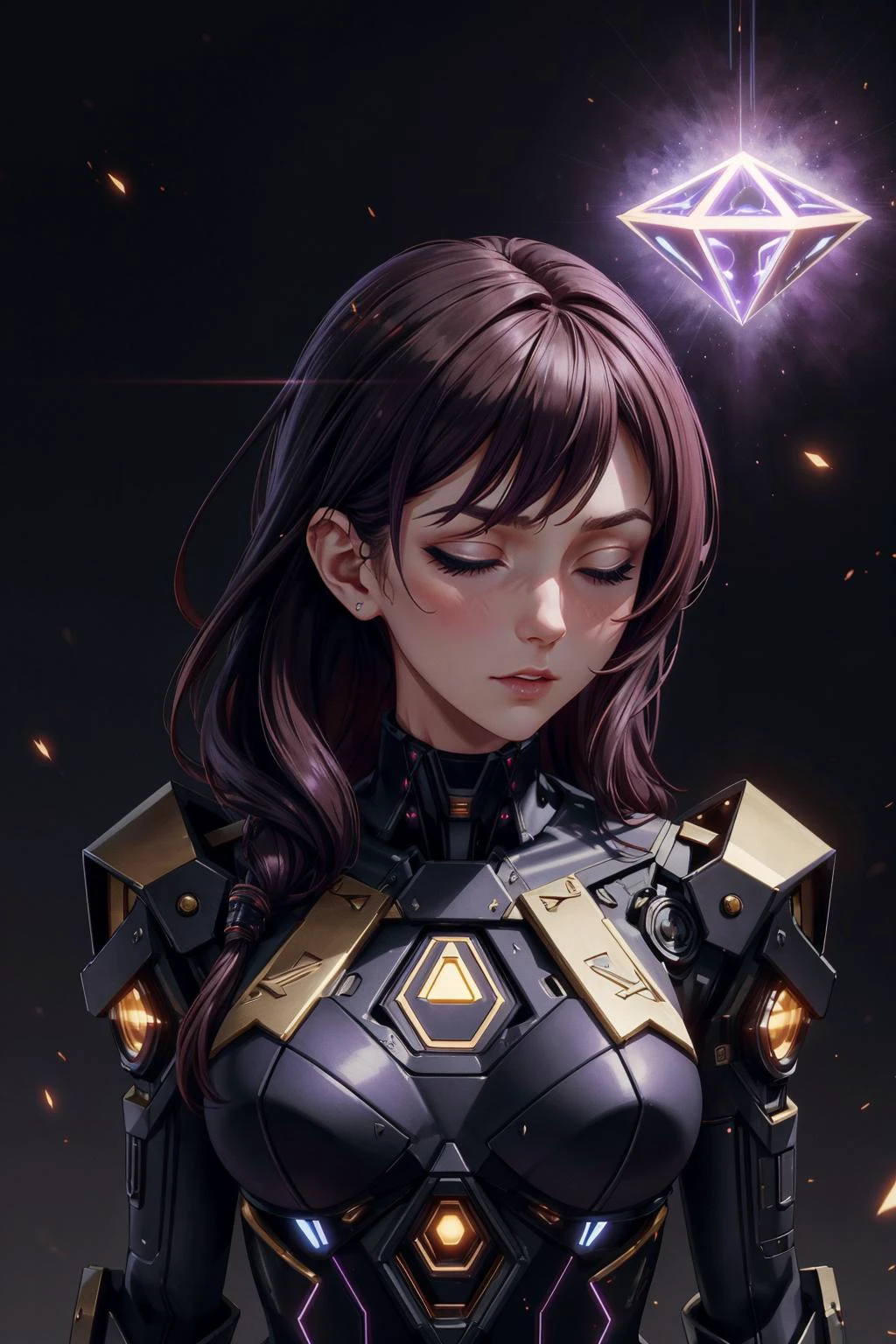 <lora:add_detail:0.75>, <lora:stylesqueeze_v1b:1.0>, <lora:anime3d:0.25>, <lora:sharpen-soften:-0.5>,
1 girl, adult [russian:japanese:0.3] woman,  blue eyes, auburn wavy hair, 
  solo, upper body, looking away, detailed background, detailed face, (<lora:LuxTech:0.6>, cyberpunk,    luxtech theme:1.1) (closed eyes:1.1),    illusionist, psychic powers, concentration, dynamic pose, levitation, mind control,  telepathy,    precognition,  mesmerizing, aura,    mind powers, magical purple psychic energy emanating, updraft, mysterious lighting, crackling energy in background, ethereal atmosphere,