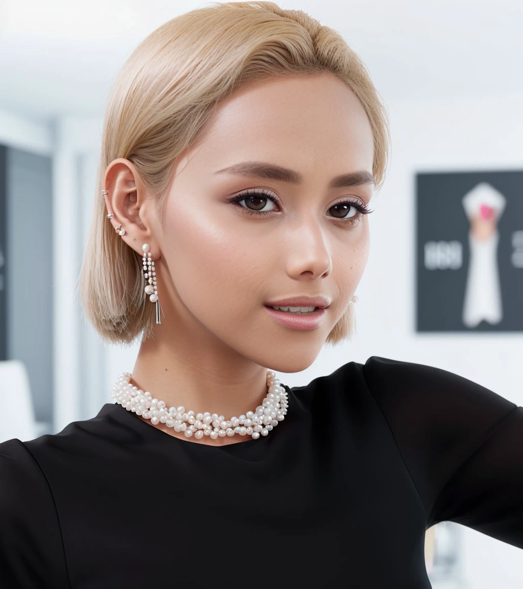 VeronicaLeal <lora:VeronicaLeal_v1.0:1> <lora:epiNoiseoffset_v2:1>
oval face, thin nose, full lips, fair skin, pearl earrings, white blouse, black skirt, high heels, elegant posture, confident smile, office background, modern style, portrait shot, Annie Leibovitz, Vogue magazine cover, fashion photography, glamour, sophistication, high resolution, 4K. Award winning. Stunning. Professional. Sharp. Octane Render. High detail. Ultra High Detail. High definition. Octane Render. Ultra High Detail. High quality. Sharp.