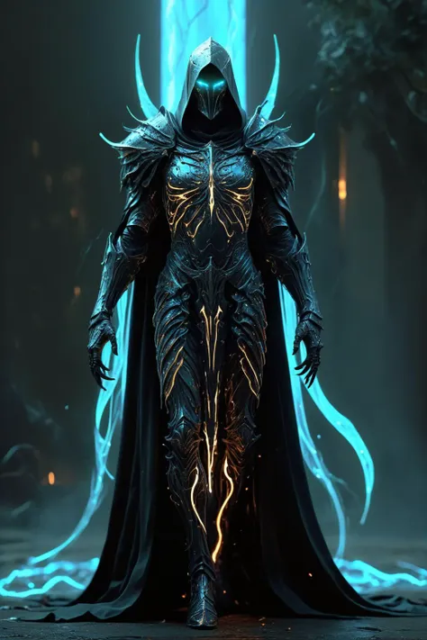 BIOLUMINESCENT,GLOWING,<lora:Bio-Luminescence:1>,
poster art,evil knight with a long flowing dark cape,angel of darkness,fearsome and visually striking character with shifting tendrils,dark holographic glow,dim light,fantasy art,attention to details,octane render,volumetrics,by greg rutkowski,