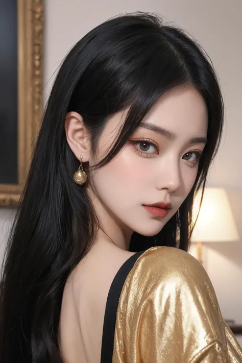 man,upper body,golden eye shadow,black long hair,<lora:Superç§æè¸ArienScientificFace_v1.0:0.75>,