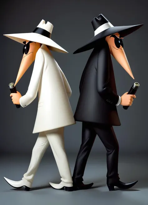 cartoon, two men standing back to back, spy vs spy style,
<lora:spy vs spy style v2:1>