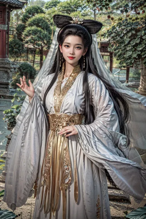 <(realistic:1.3), (photorealistic:1.4), best quality, masterpiece, ultra high res, finely detailed, quality, detailed background, detailed face, realistic lighting, photograph, (masterpiece:1.2), (photorealistic:1.2), (best quality), (detailed skin:1.3), (intricate details), raw photo>, BREAK, 1girl, solo, looking at viewer, 21 years old, korean cute girl, earrings, jewelry, realistic, portrait, lips, nose, long hair, brown hair, medium breasts, (warm smile, smile, cute smile, smiling, happy expression, blush, Pink lips, Pink lip colour, closed mouth, blue eyes, light smile, Happy, Proud:1.1),(at Dawn, at Golden hour, at Sunrise, Clear skies, Meadow, Sun, Clouds, Starlight, River, Bridge, Bamboo, Autumn, Spring, Serenity, Walking trail:1.2), brilliant colors, (explosive light and shadow:1.2), (hand of Guido Daniele:1.4), (Baisuzhen, white hanfu, veil, (((Willow leaf))), ((floral background)), lake, boat, sky, sexy, slim, light particles, wallpaper, chromatic aberration:1.4), (A scene of a waterfall cascading down a high cliff amongst lush greenery, adorned by vibrant flowers, towering pines, and delicate bamboo groves, sakura, beautiful view, lush green mountains, winding rivers, misty atmosphere, solitary, intricate details, delicate features, verdant trees, blooming flowers, soft moss, deep forest, intricate leaves and vines, wisps of light, still pool of water, pristine, verdant green, A picturesque scene of a waterfall cascading down a high cliff amongst lush greenery, adorned by vibrant flowers, towering pines, and delicate bamboo groves:1.4), (goddess women, aura, most beautiful artwork in the world, atmosphere:1.2), (depth of field:1.4), (palace, a girl in hanfu, mountain, river, old tree, ornaments detailed, traditional clothes, water, chinese clothes, sash, tree, petals, hair ornament, floating hair, falling petals, flower, chinese traditional architecture, ancient art, chinese style, Chinese, lake background, chinese buildings, misty lake, ancient chinese background, after the rain, wet grass and trees, waterfall, flying splashes, flying petals, leaves, bloom, bloom effect, surrounded by heavy floating petal flow, petal, leaves falling from the tree, mountainous backdrop, authentic cultural experience, quiet whispers, hushed conversations, tranquil silence, crisp air, soulful melodies, a sense of belonging, bonding with nature, quiet reflection:1.3), (mountain background, forest, river in background, water reflection:1.3), (long legs:1.3), (impactful picture, joshua middleton comic cover art, hypermaximalist, instagram contest winner, fashion color scheme, trending on cgsociety, playful illustrations, imaginative overlays, artistic fusion, fantastical scenes, evocative narratives, striking visuals:1.3), (Glowing ambiance, enchanting radiance, luminous lighting, ethereal atmosphere, mesmerizing glow, evocative hues, captivating coloration, enchanting aura, melanchonic soft light, photorealistic faces:1.4), (floating hair, bloom, bloom effect, random patterns, energetic movement, bold colors, dynamic texture, spontaneous creativity:1.2), (outdoors, landscape, breeze, ethereal, scenery, nature, wind:1.2), (colorful refraction, iridescent colors, Iridescence:1.2), (Luminescent Particles:1.3), (eye focus, face focus, character focus, close-up face:1.3), (dynamic pose, dynamic angle, dutch angle, cowboy shot:1.4), official art, ultra detailed, beautiful and aesthetic, beautiful, (zentangle, mandala, tangle, entangle), (ecstasy of flower:1.2), the most beautiful form of chaos, elegant, a brutalist designed, vivid colours, romanticism, atmospheric, (full body:1.1), warm tone, soft light, (narrow waist:1.4), dynamic pose, reflection, (refraction:1.4), (hyperrealism:1.4), BREAK, <film grain, film, F/1.8, made of Bone, delicate, unreal engine, artstation, anime key visual, Ultrarealistic, Peaceful, Hopeful, Kodak Ektar, 80mm, Neoclassicism, rim light, Selective focus, Detailed illustration, Lens Flare, short lighting, Cinestill, behance HD, layered textures, sketch, moody lighting, Oversaturated, overlapping compositions, Vaporwave Art, Rembrandt lighting, extremely detailed CG Unity 8k wallpaper, Velvia, dramatic lighting, Accent lighting, Lomography, specular lighting, Screen print, Technicolor, opulent, contest winner, hair light, hearthstone artwork, cinematic, absurdres, dramatic, ray tracing, Polaroid, Instagram, broad lighting, film camera, Circular polarizer, UHD, dslr, Sony A7, Kodak gold 200, Flickr, drawing, close up, Nikon D5, ultra sharp, key visual, surreal, PBR Texturing, Anisotropic Filtering, Albedo And Specular Maps, Multi-Layered Textures, Surface Shading, Sub-Pixel Convolution, Accurate Simulation Of Light-Material Interaction, blurry foreground, volumetric light effect, perfectly defined features, volumetric lighting, Tone Mapping, Lumen Reflections, Global illumination, Ray Tracing, Screen Space Global Illumination, Accent Lighting, 32k, Natural Lighting, volumetric, Rule of thirds, high dynamic range, Multi-exposure HDR capture, atmospheric perspective, 4k textures, professional color grading, professional color correction, aerial perspective, dynamic lighting, sharp details, bold hues, atmospheric depth, aesthetics, intricate designs, ultra realistic digital art, (fractal art), elegant, vivid colours, floating particles, particles, epic, (ink drawing, oil painting detailed), huge filesize, 8k uhd, trending on artstation, award-winning glamour photograph, highly detailed photo, Amazing, analog, digital painting, concept art, Oil Painting, illustration, Classical art, Renaissance, Romanticism, Neoclassicism, Color Palette, depth and contrast, Vibrant colors, saturated, rich saturation, color harmony, vivid palette, concept-art, design style, detail character, concept render, colorful, analog photography, dreamy atmosphere, specular highlights, atmospheric lighting, (shiny, clothes reflecting light, lens flare, bloom effect, light particle, lens glare:1.3), realistic light, realistic lighting, light in the face, soft lighting, saturated colors, detailed background, sharp focus, 8k high definition, perspective, Master Composition, roughness, post-processing, soft shadows, realistic shadows, ambient occlusion, ray-tracing, subsurface scattering, photon mapping, physically-based rendering, octane rendering, unreal engine 5, ue5 rendering, Adobe After FX, dslr, RTX, Best character details, radiosity, sharp, antialiased, (((Photographed by Roger Deakins, using a RED Monstro 8K VV camera))), ((Hasselblad photography)), ((Fujifilm X-T5)), professional photograph, diffuse lighting, two tone lighting, high resolution scan, professionally color graded, photographic reality, automatic white balance, best lighting, detailed shadow, high contrast>, BREAK, (PureErosFace_V1:0.4), (ulzzang-6500:0.6), <lora:epiNoiseoffset_v3:2>, <lora:add_detail:0.6>, <lora:hipoly_3dcg_v7-epoch-000012:0.6>, (kbxll:0.6), <lora:more_details:0.6>, <lora:Baisuzhen_v1:0.8>, <lora:GoodHands-beta2:1>