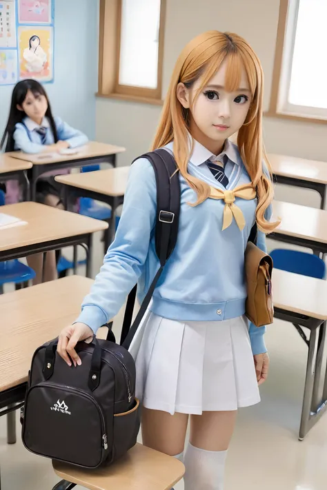 Masterpiece, best quality, 1girl, <lora:kwFemaleBeta92_SDXL_v1:1>,
waifu,
student,classroom,bag,table