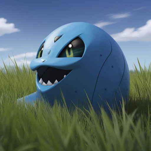 sugimori ken \(style\), picture of a water pokemon \(creature\), simple design, outdoor, grass,  <lora:Undi_POKEGEN_252:1> (masterpiece:1.2), best quality, {Masterpiece}, High Quality, best quality, ultra detailed, absurdres, highres, original, extremely detailed wallpaper, 8K, (best illustration), (best shadow),