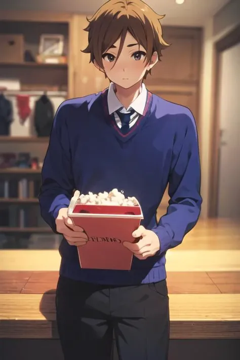 masterpiece, best quality, movie still, 1boy, solo, male focus, looking at viewer, , depth of field, anime coloring, , <lora:mochizou_ooji:0.74>, mochizou_ooji, brown hair, brown eyes, , , spring, 12k resolution