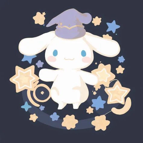 cinnamoroll, wizard hat, magical wear, smile, galaxy, sky, star, colorful, Leonardo Style,Leonardo Style, illustration,Xxmix_Catecat,vector art, <lora:cinnamoroll_v1:0.77>