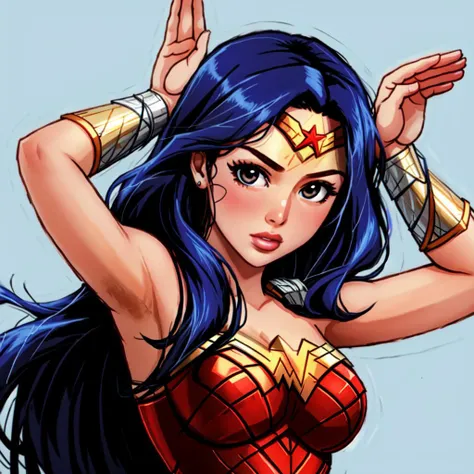 <lora:rabbit_pose:2> 1girl, Wonder Woman, rabbit pose