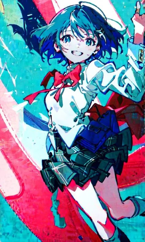 Masterpiece, high quality, best quality , 1girl, <lora:sayaka:1>, miki sayaka, sayaka, underwater, cowboy shot, <lora:msw_locon-t2:1>, <lora:mochidukikei:0.7>, sitting , long sleeves, skirt, water background