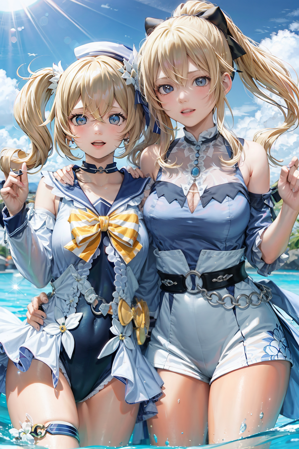 [realistic+anime] jean x barbara in 1 pic (genshin impact) 琴x芭芭拉 双人同图 （原神） v1.0