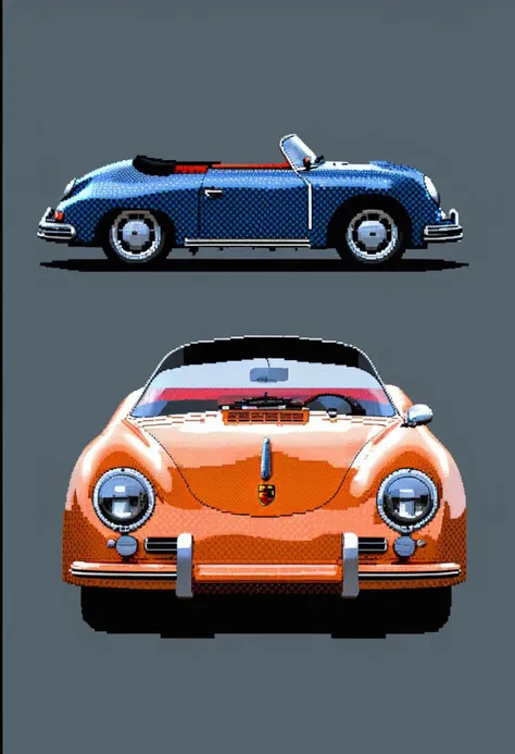 PORSCHE 356 A 1600 SPEEDSTER, pixel art, retro artstyle