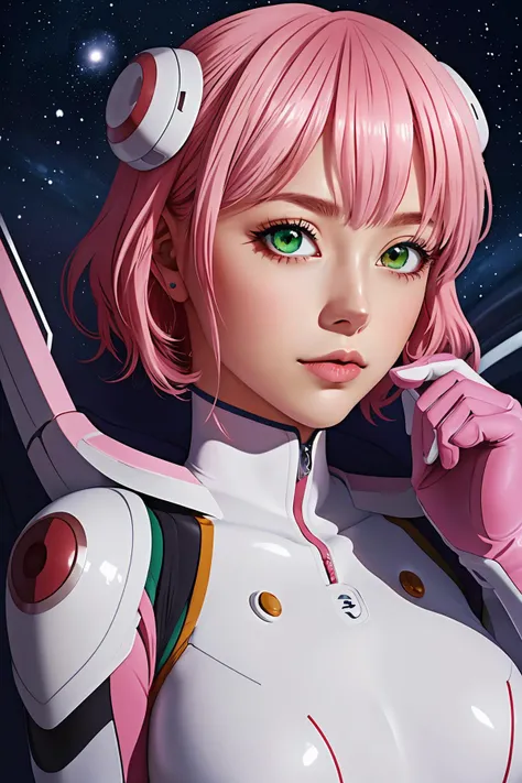 (8k, best quality, masterpiece:1.2), (anime coloring, anime screencap, ghibli, mappa, anime style), 1girl, intricate, elegant, highly detailed, majestic, digital photography, sharp focus, dramatic, (detailed pupils:1.1), (painting:1.1), digital painting, detailed face and eyes,
<lora:Aries_Spring_V1:1>, aries_spring, hair ornament, (heterochromia, yellow eyes, green eyes:1.2), pink hair, short hair,
white bodysuit, pink gloves,
galaxy, spacecraft, starry sky