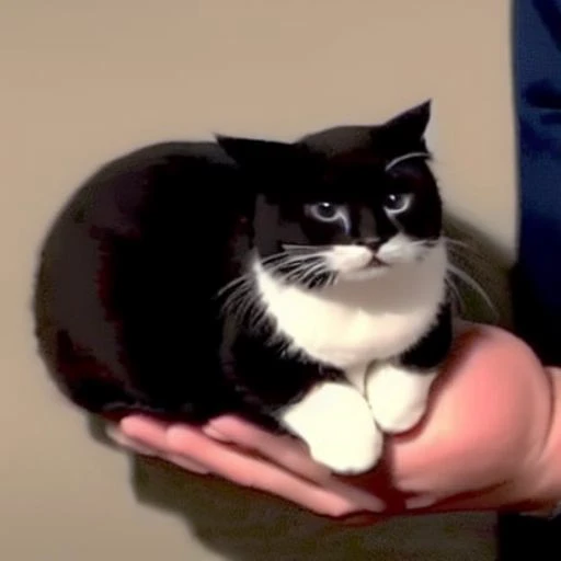 Maxwell the cat being held by Data from Star Trek