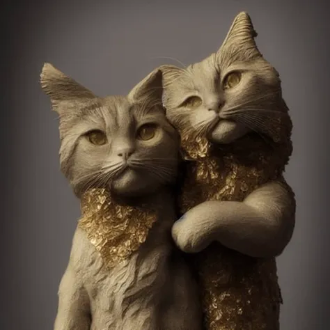 (MAXWELL THE CAT:0.5) in the style of  (GOLDENGLASS:1.5) [redshift style] goldenglass a marble statue, highly detailed, smooth, focus, black granite background, film, studio lighting