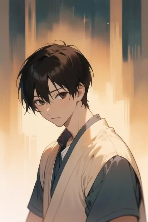 masterpiece, best quality, high quality, 1boy, solo, male focus, looking at viewer, upper body, <lora:shouta_kazehaya:0.52>, shouta_kazehaya, black hair, brown eyes, ,