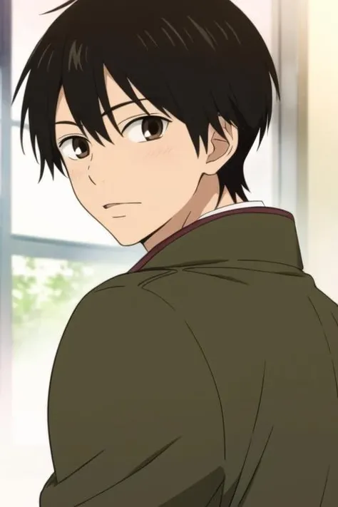 masterpiece, best quality, high quality, 1boy, solo, male focus, looking at viewer, upper body, <lora:shouta_kazehaya:0.68>, shouta_kazehaya, black hair, brown eyes, , coat
