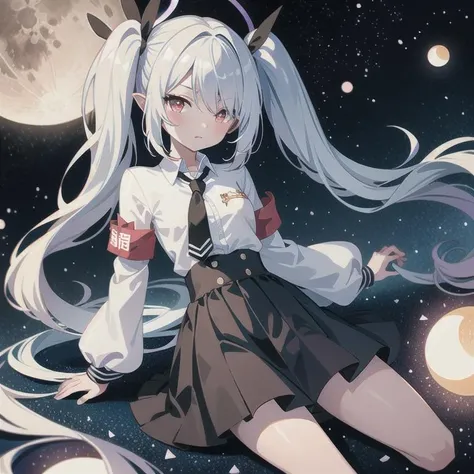 (masterpiece), 1girl, watching saturn, from moon, best girl, world of demons, ioridef <lora:iori1:1>