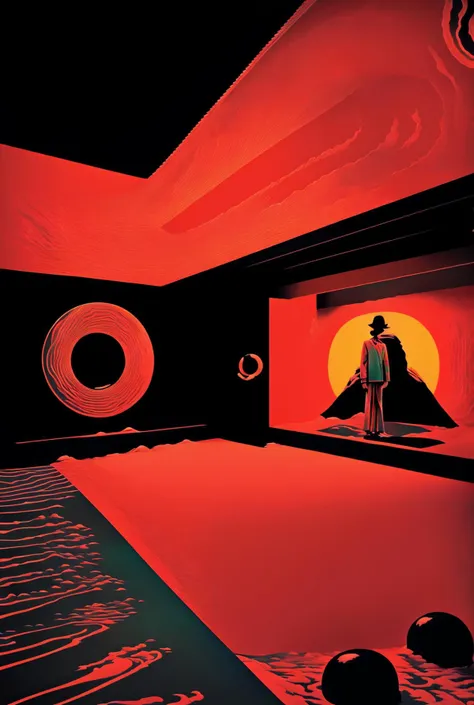 psychedelic_noir , a futuristic looking room with red and black lights , japanese minimalism<lora:psychedelic_noir-10:1><lora:psychedelic_noir-10:1>