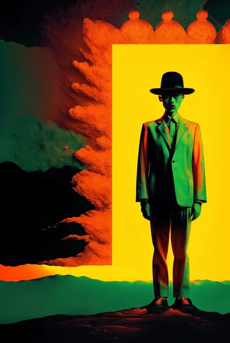 psychedelic_noir , a person standing in a room with neon lights , japanese minimalism<lora:psychedelic_noir-10:1><lora:psychedelic_noir-10:1>
