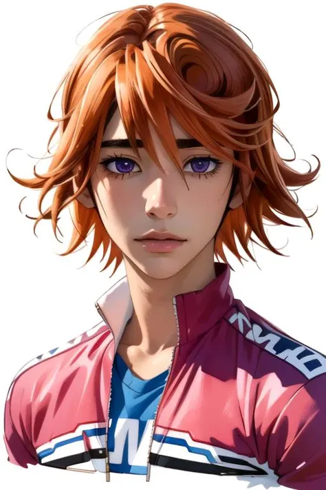 (best quality:1.1), (masterpiece:1.4), sketch, looking at viewer, , , (watercolor illustration, soft pastel colors:1.1), (semi-realistic:1.4), 1boy, solo, male focus, <lora:takuto_ashikiba:0.92>, takuto_ashikiba, orange hair, purple eyes, , , fantasy, HDR