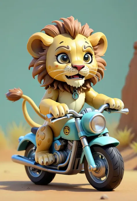 miniture, tiny cute lion toy, riding motorbike, plastic texture, soft smooth lighting, soft pastel colors, skottie young, 3d blender render, polycount, modular constructivism, pop surrealism, physically based rendering, square image, blank background