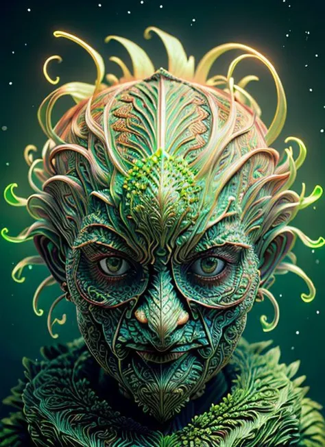 organic green cabbage head, anad woman biopunk, 3d model, very coherent symmetrical artwork, unreal engine realistic render, 8k, micro detail, intricate, elegant, highly detailed, centered, digital painting, artstation, smooth, sharp focus, illustration, in the style of t3xtn  <lora:abstractDisco_abstractDiscoDiffusion:0.6>