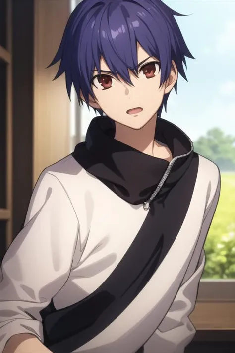 masterpiece, best quality, high quality, 1boy, solo, male focus, looking at viewer, upper body, <lora:itsuka_shidou:0.70>, itsuka_shidou, <lora:animemix_v3_offset:0.25>