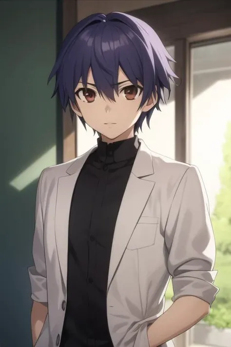 masterpiece, best quality, high quality, 1boy, solo, male focus, looking at viewer, upper body, <lora:itsuka_shidou:0.70>, itsuka_shidou, <lora:animemix_v3_offset:0.25>
