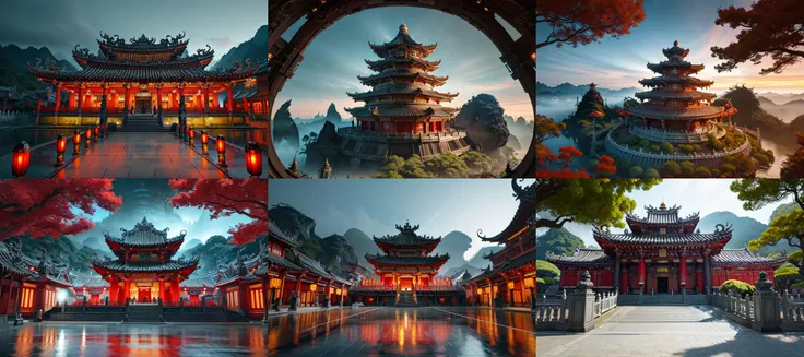 (otherworldly, otherworldly atmosphere, otherworldly appearance), highly insanely detailed, masterpiece, top quality, best quality, highres, 4k, 8k, RAW photo, <lora:taiwanese_temple_first-ver:0.7>, 
taiwanese_temple, (fantasy world)