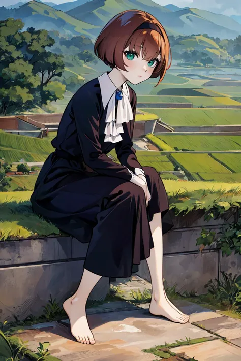 ((masterpiece)), (best quality), official art, extremely detailed CG, unity 8k wallpaper, ultra detailed, highly detailed, detailed background, vivid color, photorealistic, perfect lighting, best illumination,
1girl, dorothy, green eyes, brown hair, pale skin, black clothes, barefoot, expressionless,
<lora:dorothyV2:1>,
Tranquil Rice Terraces: Admire the intricate beauty of the Tegalalang Rice Terraces in Bali, as lush green fields cascade down the hillsides,