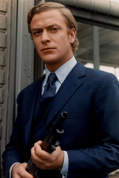 Arafed man in a suit holding a gun in his hand - SeaArt AI