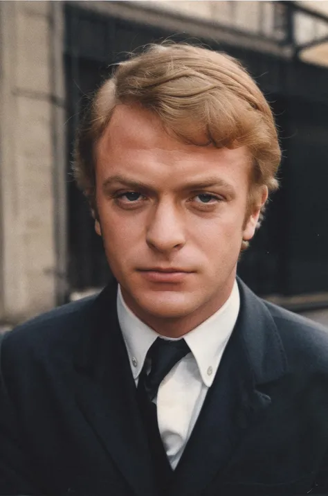 mich@3lc@ine, man wearing a black 60s suit, vintage portrait photo, 60s london, <lora:SD15_mich@3lc@ine_V1:0.9>