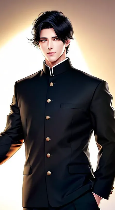 <lora:BIW:0.6>, FH, Masterpiece, best quality, sharp, contrast, realistic drawing, tall black haired man, short hair,
<lora:Gakuran:0.75>, Gakuran, a man in a black gakuran and pants standing with his arms crossed , man wearing the gakuran, golden buttons