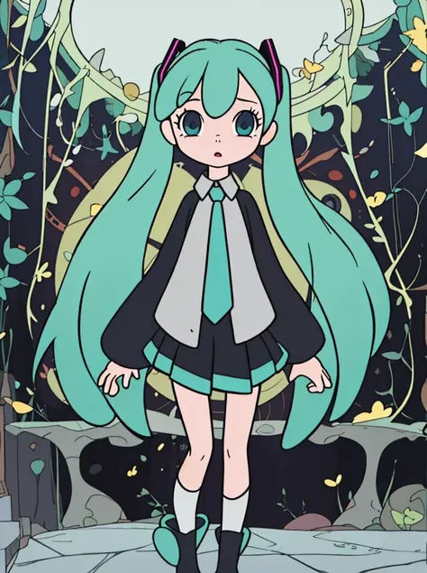 <lora:KaibaStyleV2a:1> kaibastyle, kaibacharacter, hatsune miku, fullbody, (masterpiece:1.5, best quality), 8k wallpaper, highres, high resolution,HDR.UHD,Highly detailed, extreme detail