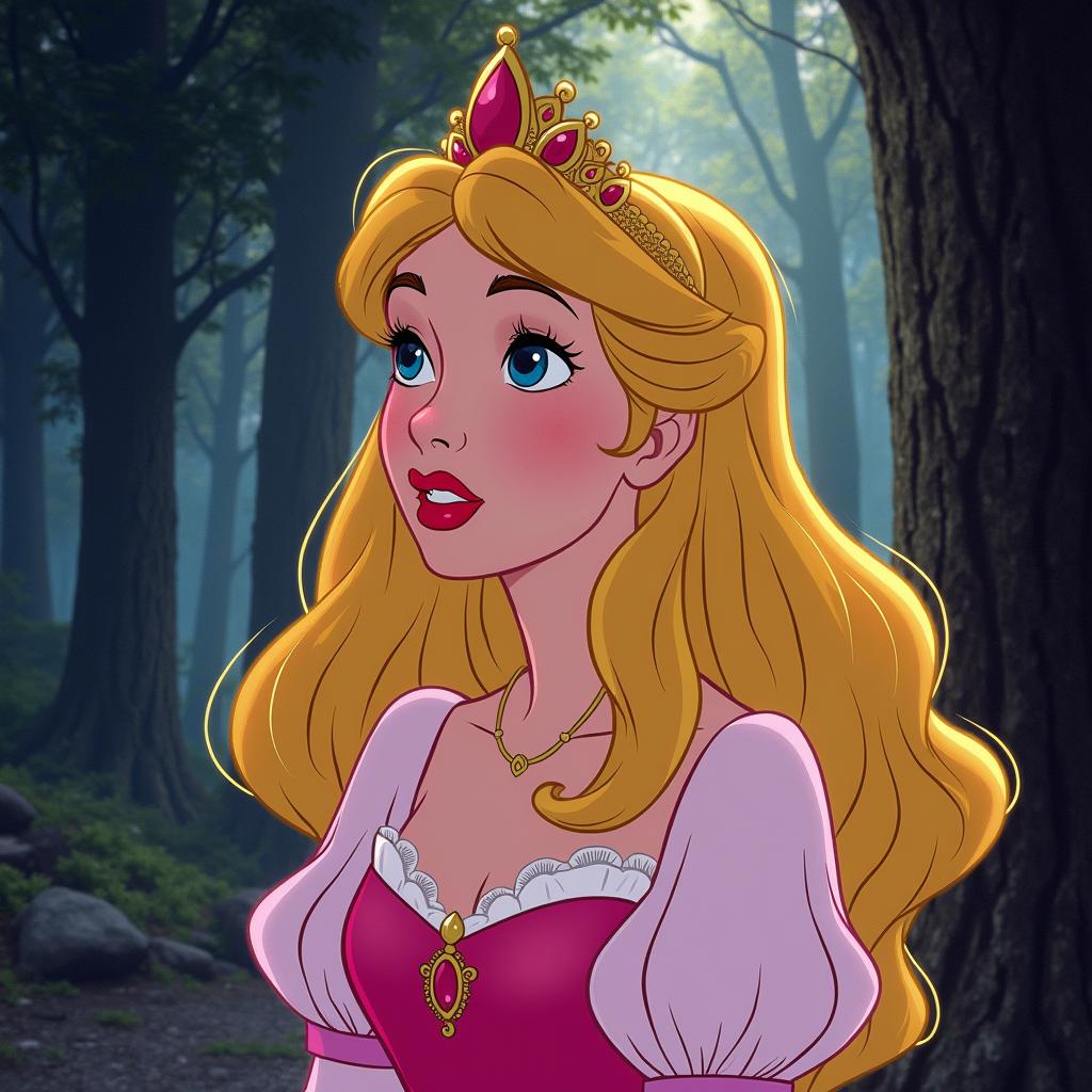 A close up of a cartoon princess with a pink dress and tiable - SeaArt AI