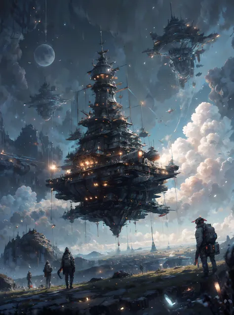 <lora:neowrsk_v2:0.5> neowrsk, flying spacecraft, floating in the sky, dutch angle, <lora:add_detail:1> <lora:spaceship_:0.6> spaceship, <lora:ghostdom_20230621222536-000016:0.4>